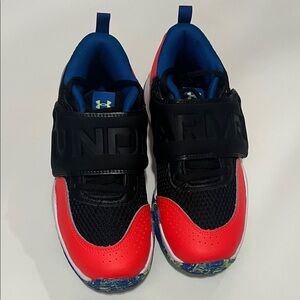 Under Armour Kids Black, Red & Blue Hook-and-Loop Athletic Sneakers